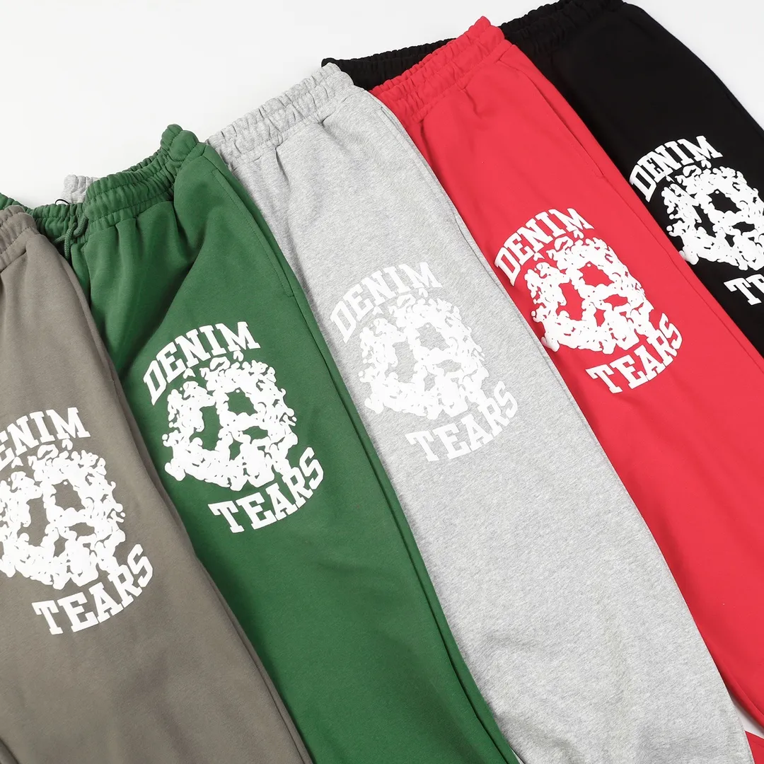 DENIM TEARS new kapok trousers model number: D240P170 color: black gray red dark gray green code number: S M L XL